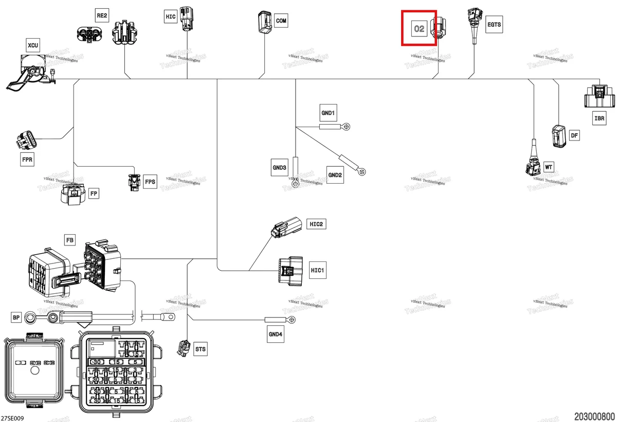 Деталь 710002773 на схеме узла 2025 Sea-Doo GTX - 325 - LIMITED - 26SB - Teal Blue Metalic - Audio Electric - Main Harness - 278004498