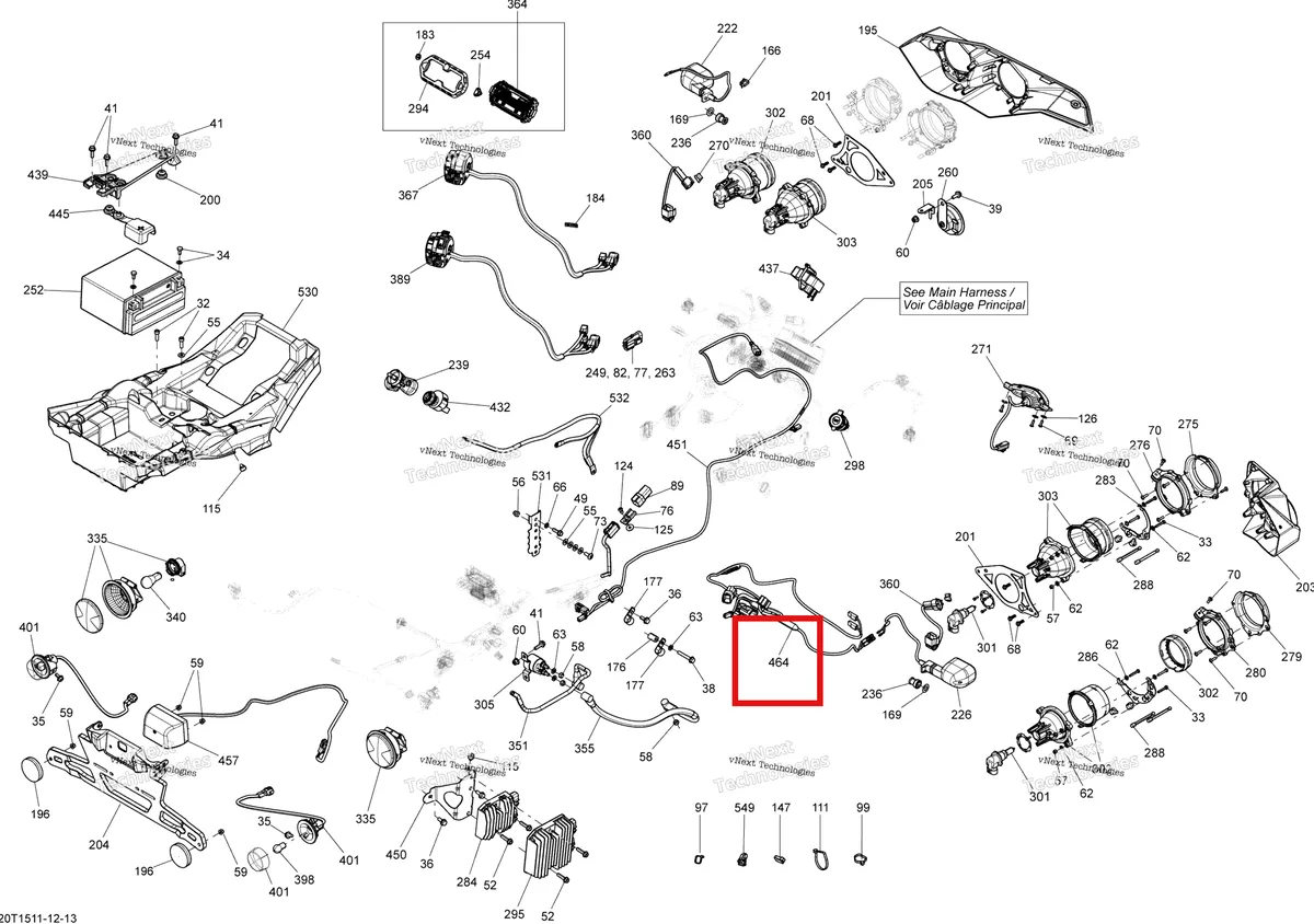 Деталь 710002804 на схеме узла 2015 Can-Am RENEGADE 800R EFI Electrical System