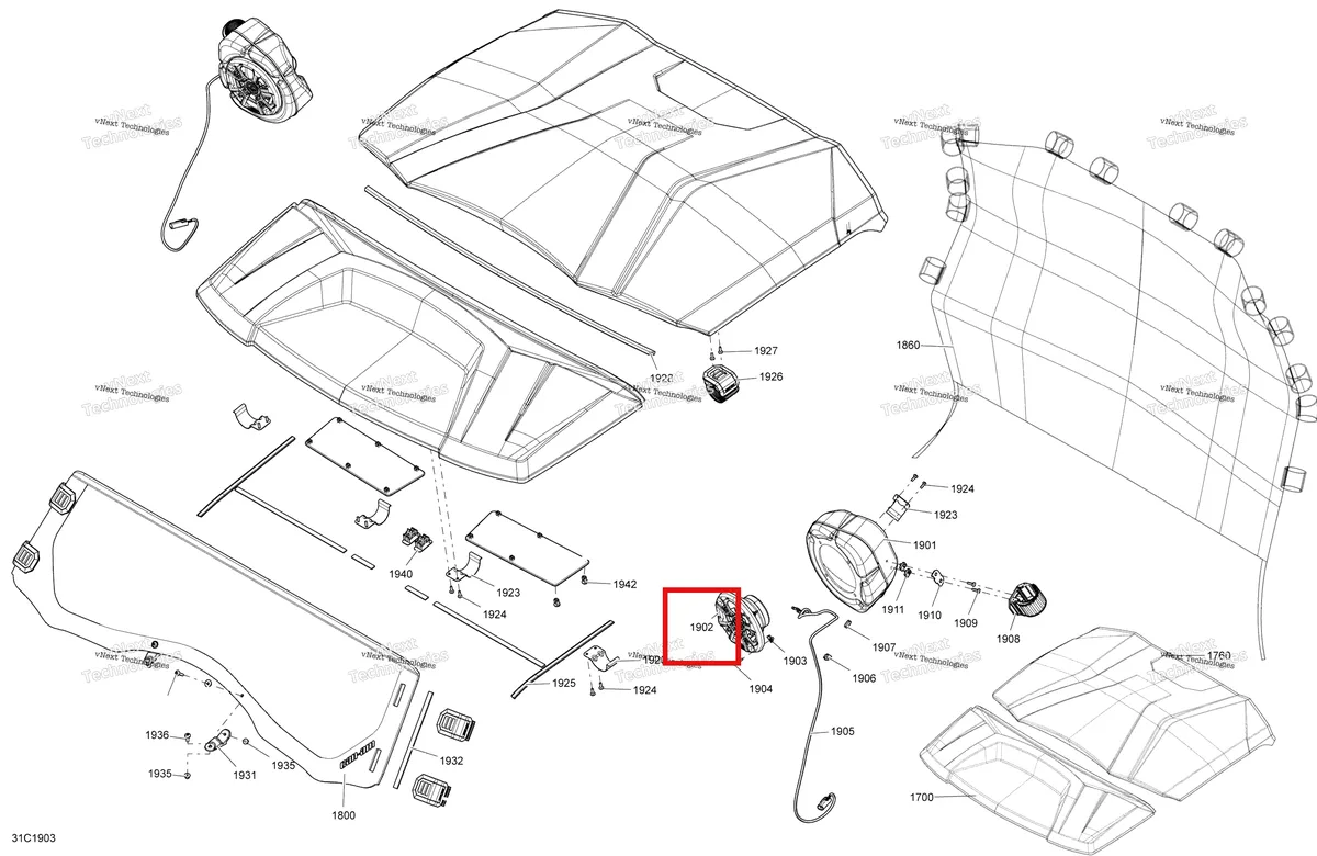 Деталь 710002838 на схеме узла 2019 Can-Am Commander 1000R EFI Body And Accessories - Accessories - Package Ltd
