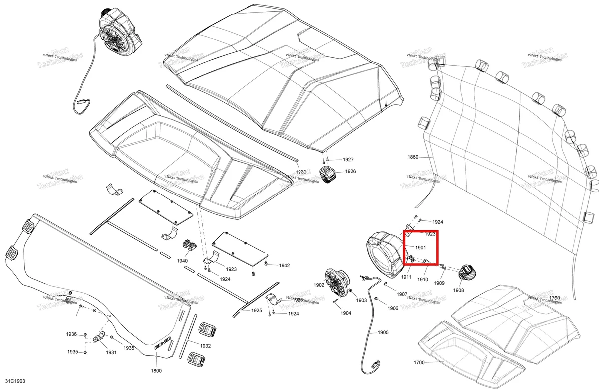 Деталь 710002839 на схеме узла 2019 Can-Am Commander 1000R EFI Body And Accessories - Accessories - Package Ltd