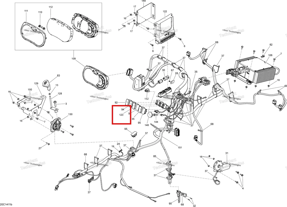 Деталь 710002879 на схеме узла Electrical System Main Harness