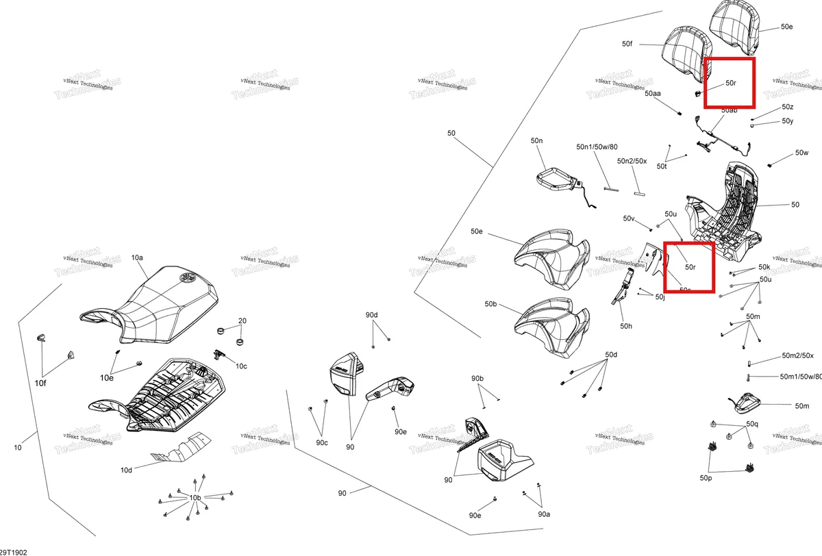 Деталь 710002900 на схеме узла 2019 Can-Am OUTLANDER MAX 650 EFI - T3 Seat