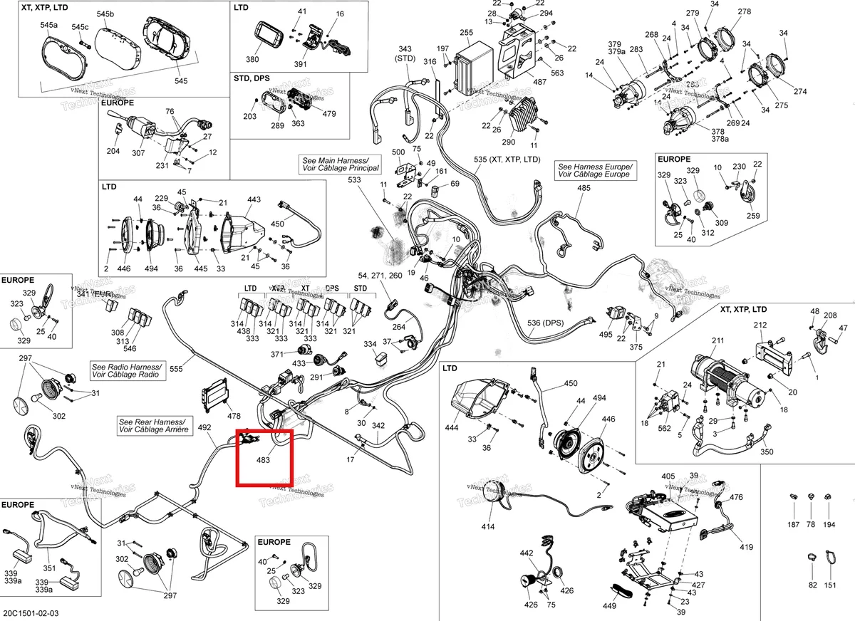 Деталь 710003005 на схеме узла 2015 Can-Am COMMMANDER 1000_LTD Electrical System