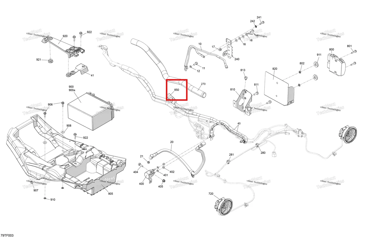 Деталь 710003006 (Кожух) на схеме узла 2026 Can-Am RENEGADE - 4X4 - XMR - 1000R EFI - 5UTA - Hyper Silver Electric - Rear Section