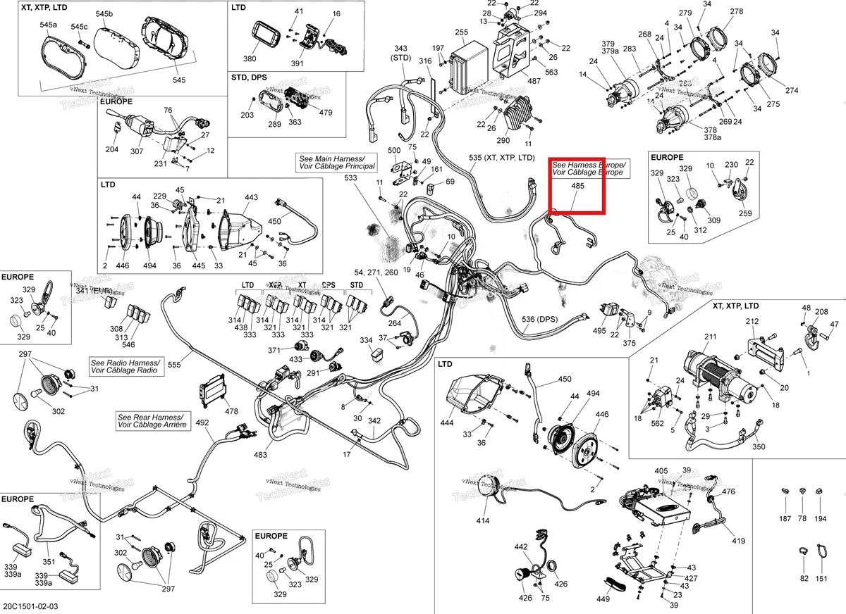 Деталь 710003008 на схеме узла 2015 Can-Am COMMANDER 1000_STD_DPS_XT_XTP Electrical System
