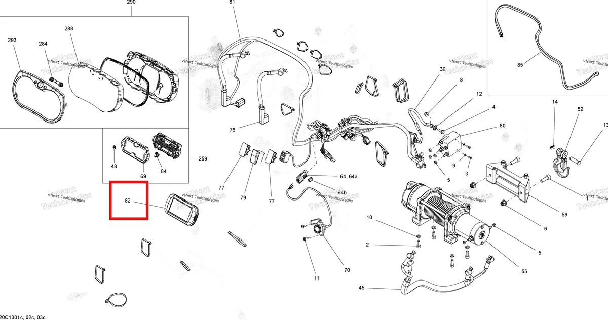 Деталь 710003093 на схеме узла 2013 Can-Am COMMANDER LTD 1000 Electrical System Ltd