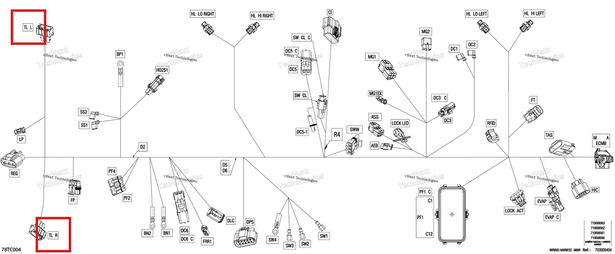 Деталь 710003167 на схеме узла 2023 Can-Am Outlander MAX 850 EFI - DPS Electric - Main Harness - 710008560