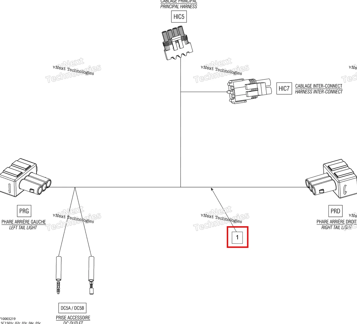 Деталь 710003219 на схеме узла 2015 Can-Am COMMANDER 1000_STD_DPS_XT_XTP Electrical Harness Rear, Na_Inter