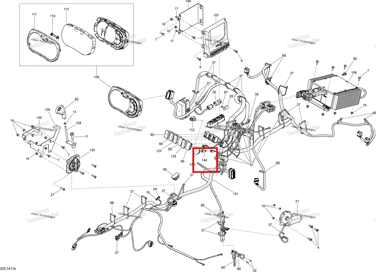 Деталь 710003222 на схеме узла Electrical System Main Harness