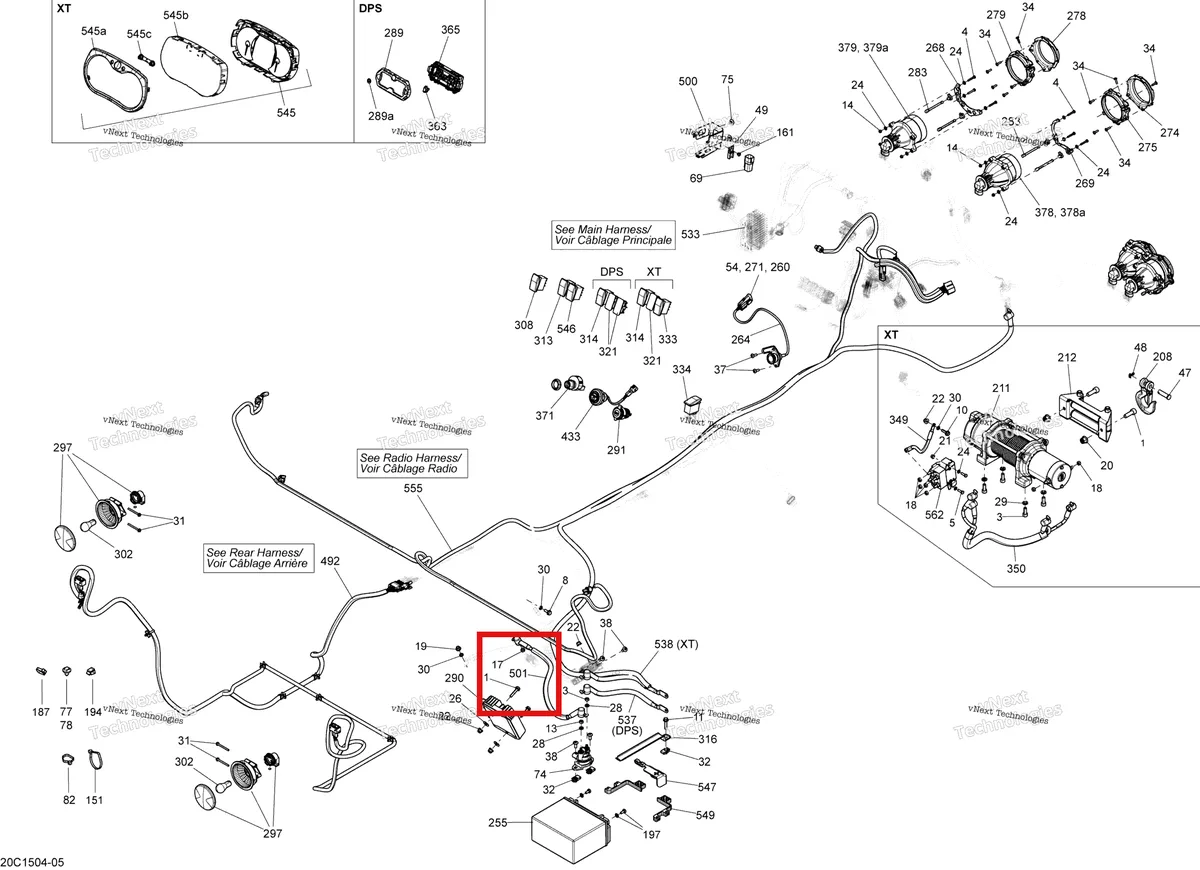Деталь 710003340 на схеме узла 2015 Can-Am COMMANDER MAX 1000_DPS_XT Electrical System