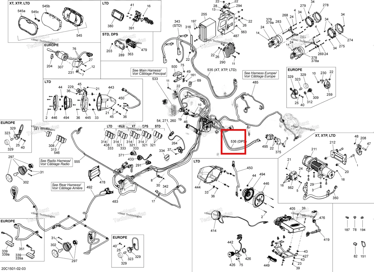 Деталь 710003407 на схеме узла 2015 Can-Am COMMANDER 1000_STD_DPS_XT_XTP Electrical System