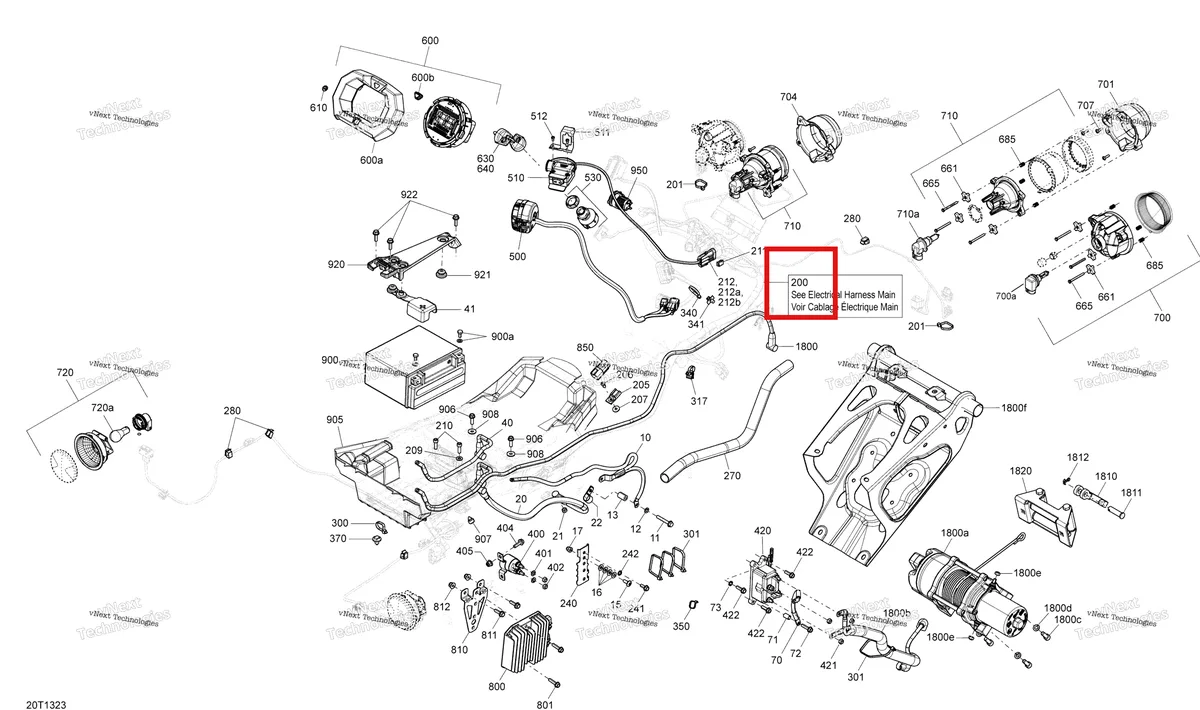 Деталь 710003623 на схеме узла 2013 Can-Am OUTLANDER 650EFI XMR Electrical System