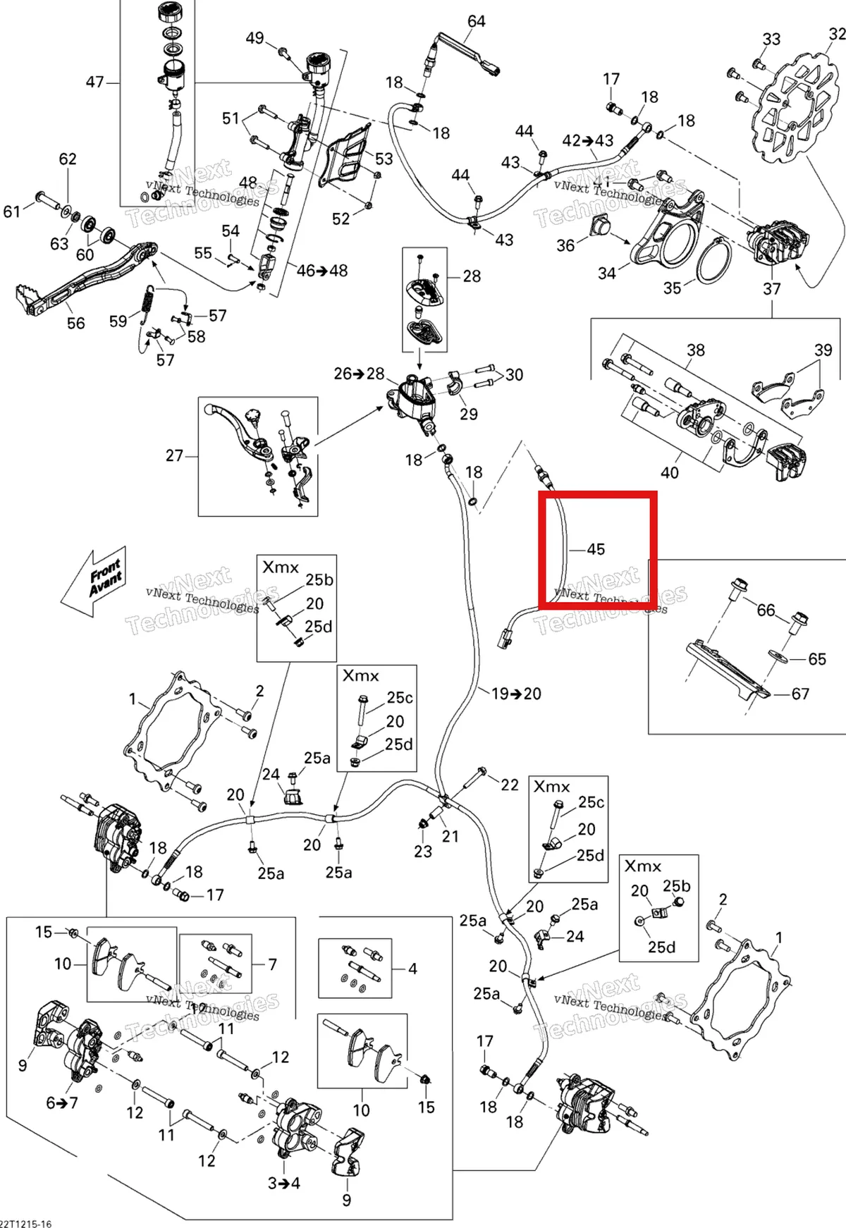 Деталь 710003837 на схеме узла 2015 Can-Am DS 450EFI STD Hydraulic Brakes
