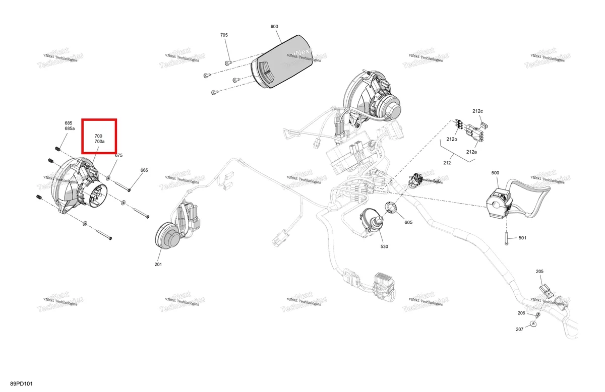 Деталь 710003900 на схеме узла 2024 Can-Am Outlander MAX 450 EFI 6X6 - 4ZRA - DPS Package - Tundra Green Electric - Front Section
