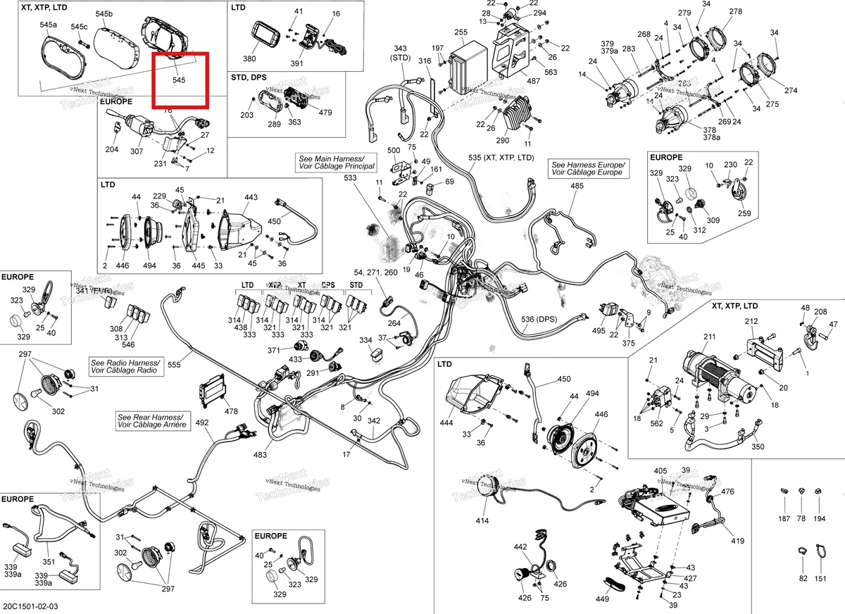 Деталь 710003927 на схеме узла 2015 Can-Am COMMANDER 1000_STD_DPS_XT_XTP Electrical System