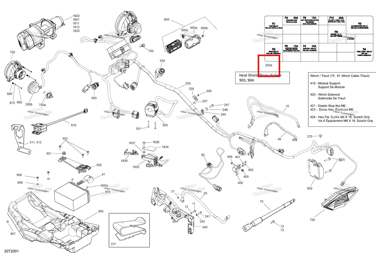 Деталь 710003976 на схеме узла 2020 Can-Am Outlander 450 EFI Electrical System