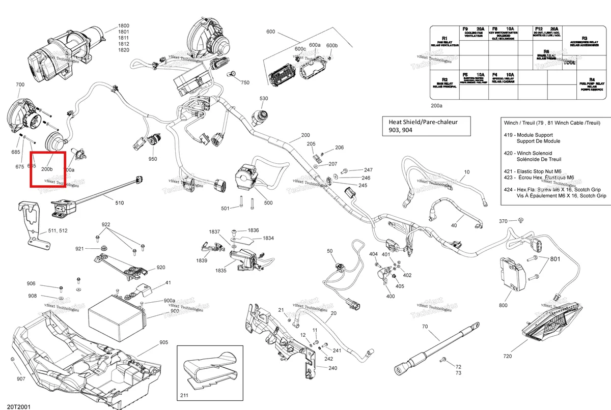 Деталь 710004020 на схеме узла 2020 Can-Am Outlander 450 EFI Electrical System