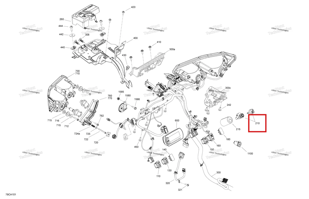 Деталь 710004198 на схеме узла 2021 Can-Am Traxter HD8 - DPS - CE Electric - Front System - Dps