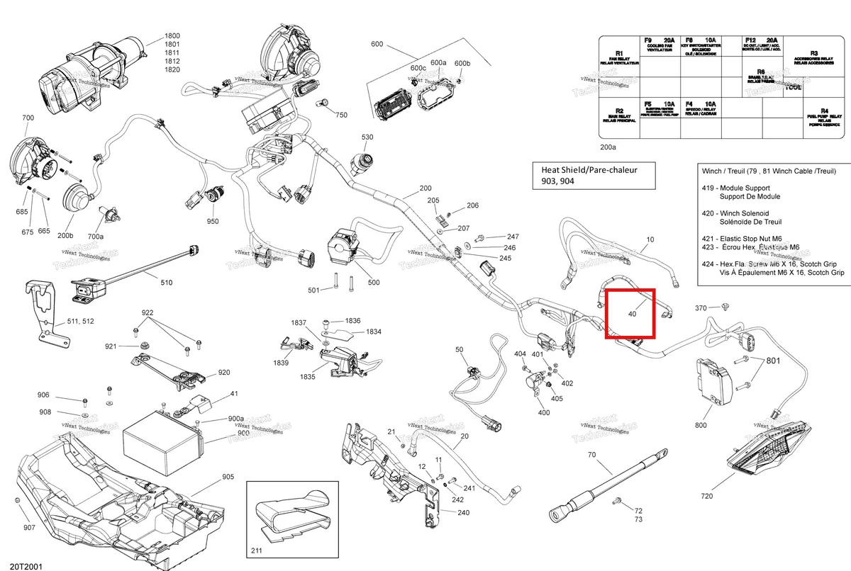 Деталь 710004375 на схеме узла 2020 Can-Am Outlander 450 EFI Electrical System