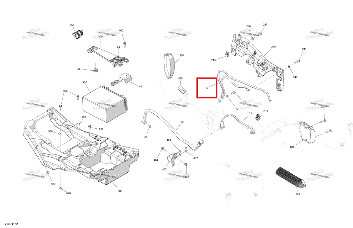 Деталь 710004380 на схеме узла 2024 Can-Am Outlander MAX 450 EFI 6X6 - 4ZRA - DPS Package - Tundra Green Electric - Rear Section