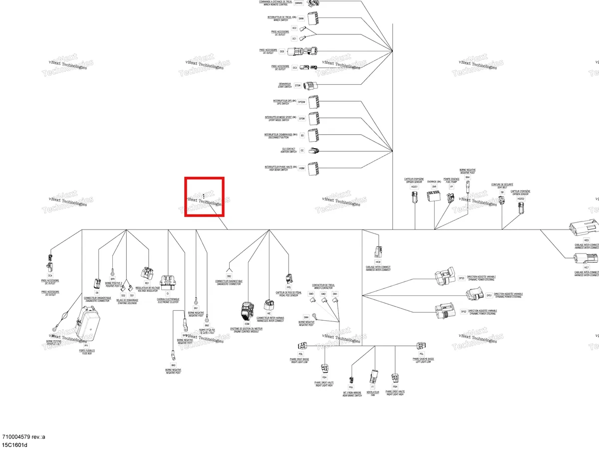Деталь 710004579 на схеме узла 2016 Can-Am Commander - Commander MAX Electrical Harness Assy - Except Max