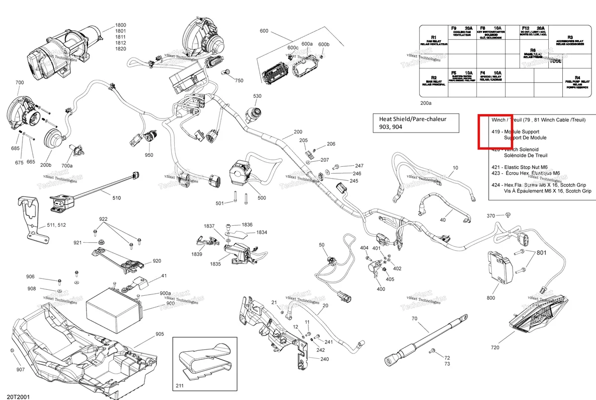 Деталь 710004935 на схеме узла 2020 Can-Am Outlander 450 EFI Electrical System