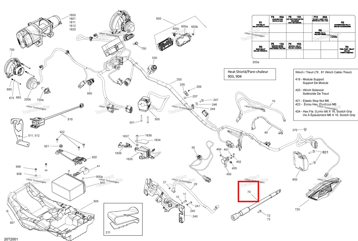 Деталь 710005163 на схеме узла 2020 Can-Am Outlander 450 EFI Electrical System