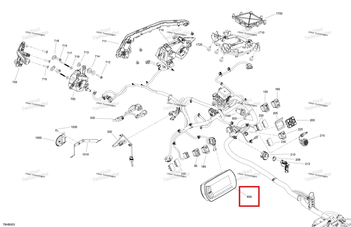 Деталь 710005165 на схеме узла 2022 Can-Am Maverick Turbo RR - DS - CE Electric - Front Section
