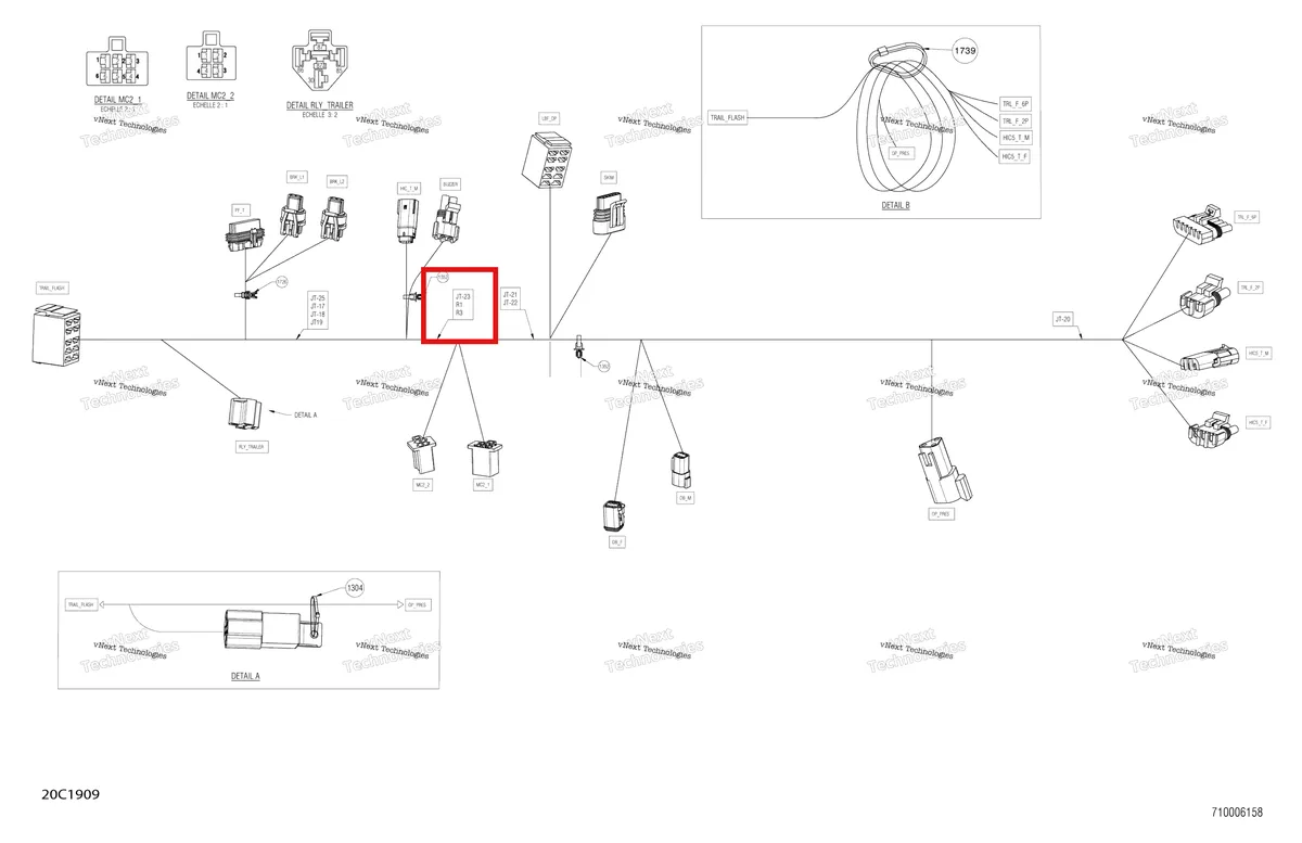 Деталь 710005179 на схеме узла 2019 Can-Am TRAXTER HD5 - T1B SERIES Electrical - Harness - 710006158