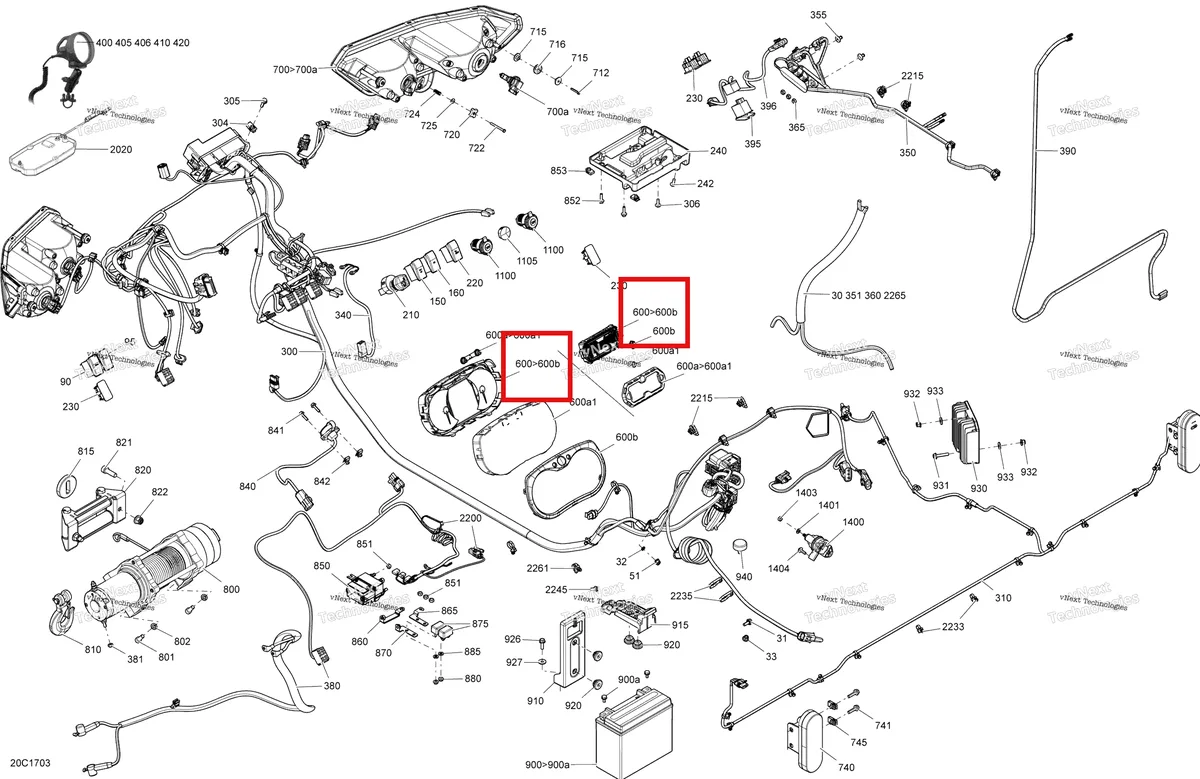 Деталь 710005210 на схеме узла 2017 Can-Am Traxter HD8, HD10 Electrical System - All Models