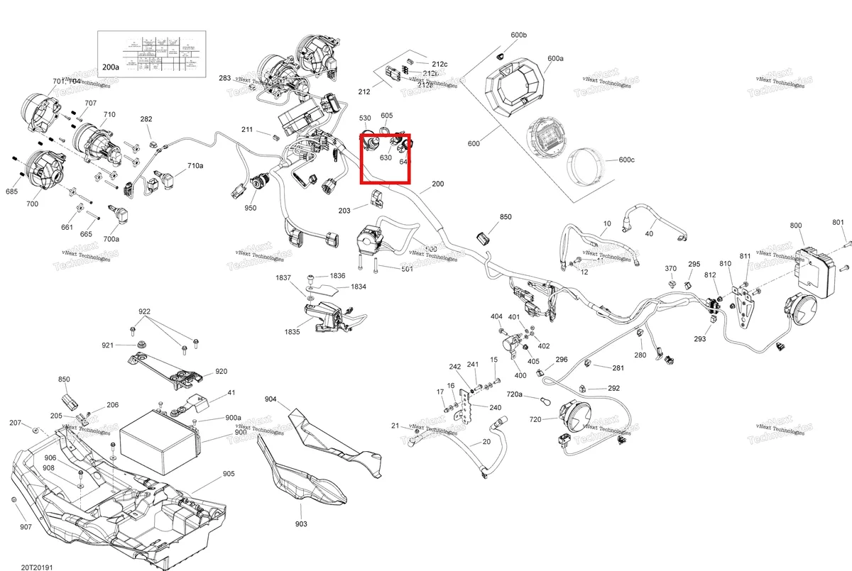 Деталь 710005232 на схеме узла 2020 Can-Am Outlander 650 EFI - STD DPS XT HUNTING Electrical System