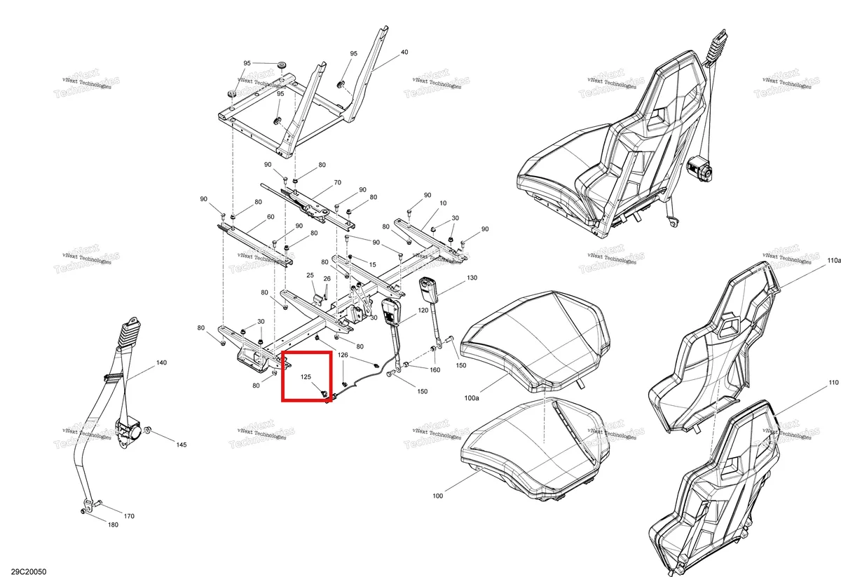 Деталь 710005237 на схеме узла 2020 Can-Am Maverick Sport 1000 - BASE Seat