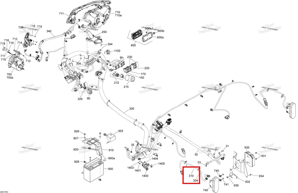 Деталь 710005363 на схеме узла 2019 Can-Am Maverick Trail 1000 - BASE DPS Electrical