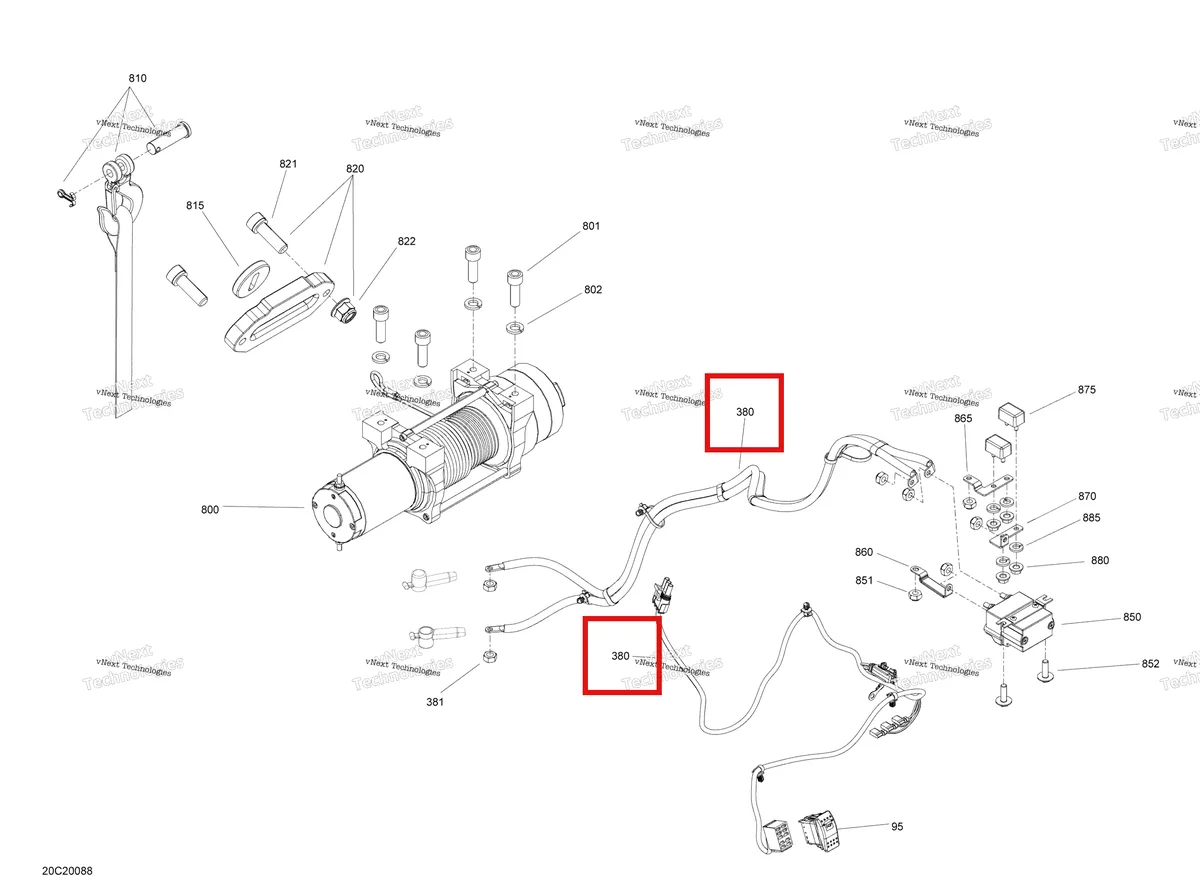 Деталь 710005364 на схеме узла 2020 Can-Am Maverick Sport 1000R - XMR Electrical System - Winch