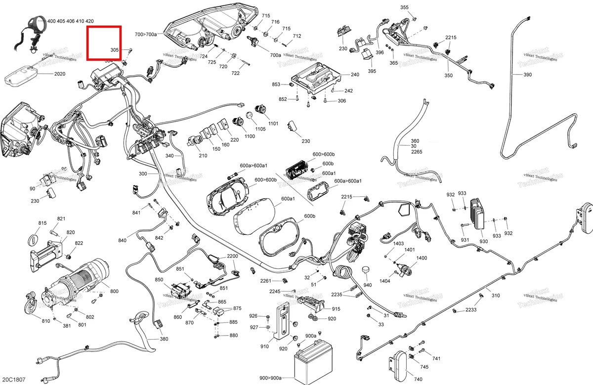 Деталь 710005423 на схеме узла 2018 Can-Am DEFENDER HD5 Electrical System Defender Non Max