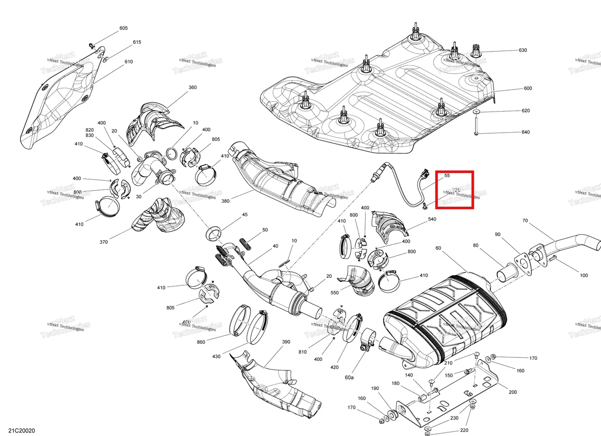 Деталь 710005529 на схеме узла 2020 Can-Am Maverick Sport 1000 - BASE Exhaust
