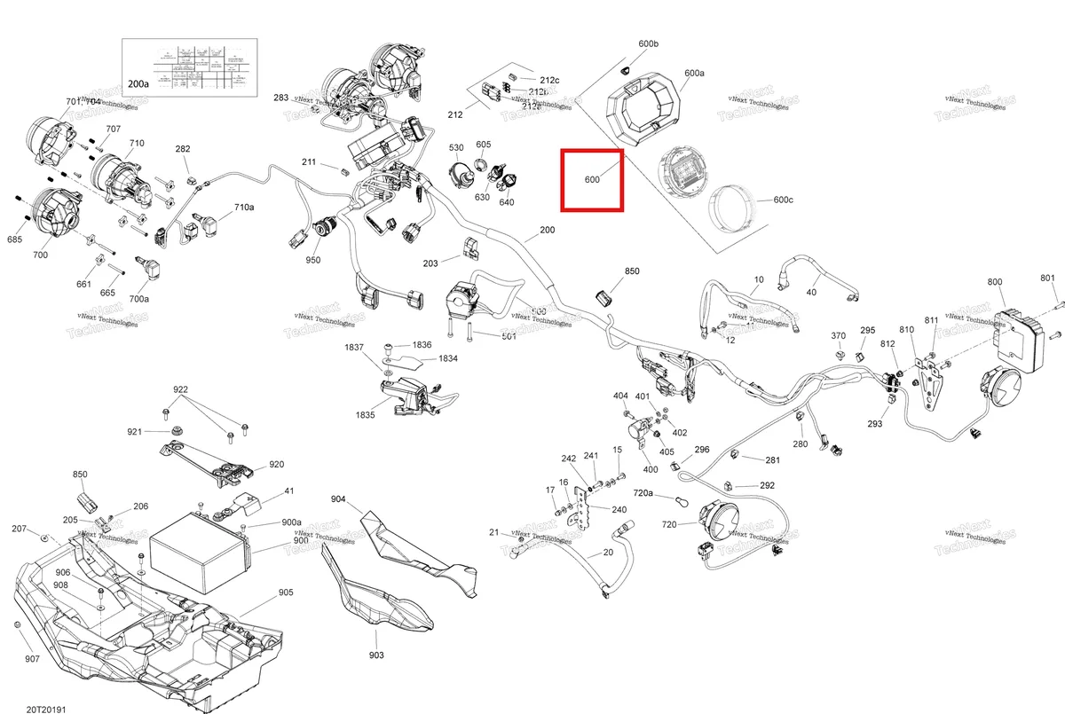 Деталь 710005599 на схеме узла 2020 Can-Am Outlander 650 EFI - STD DPS XT HUNTING Electrical System