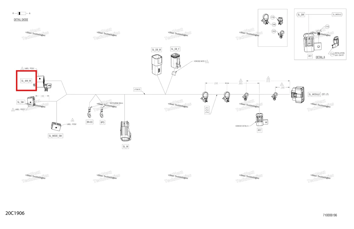 Деталь 710005713 на схеме узла 2019 Can-Am Defender HD10 Electrical - Differential Harness - 710006196