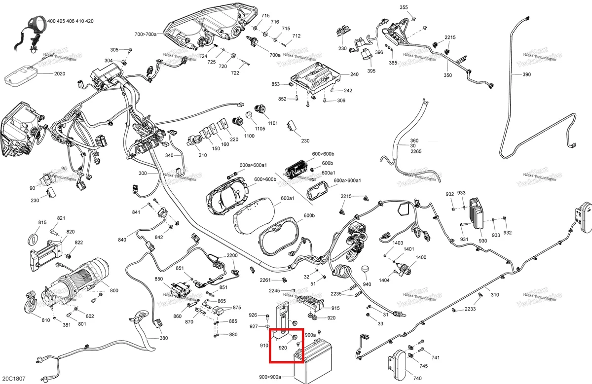 Деталь 710005722 на схеме узла 2018 Can-Am DEFENDER HD5 Electrical System Defender Non Max
