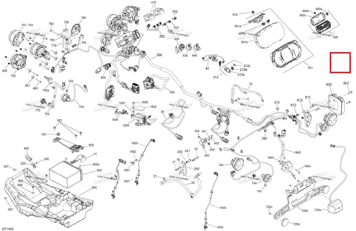 Деталь 710005767 на схеме узла 2019 Can-Am OUTLANDER 650 EFI - T3 Electrical - 570 Efi & 650 Efi - Packages Xt, Xtp & Pro Nordic