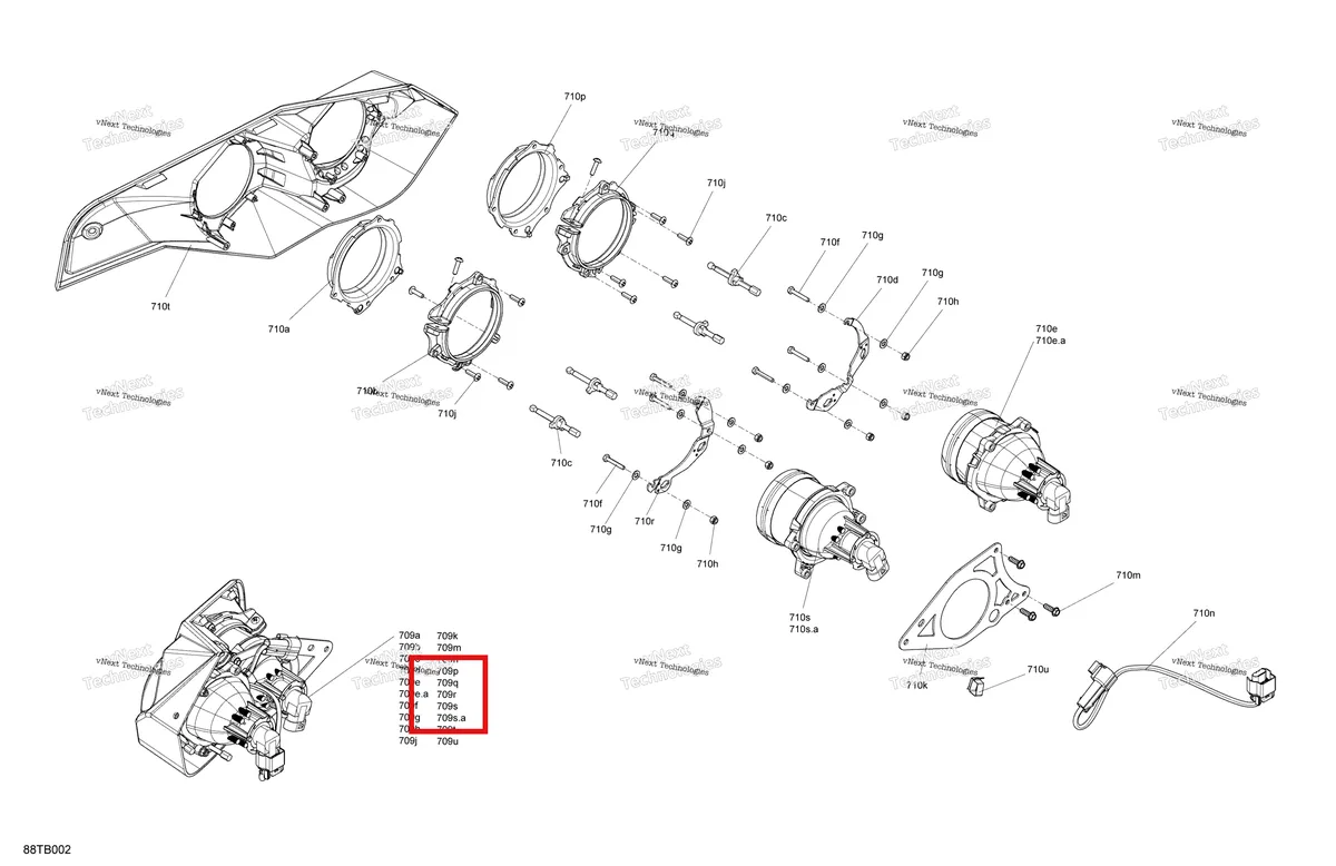 Деталь 710005853 на схеме узла 2022 Can-Am Renegade 1000R EFI - XXC - CE Electric - Headlights