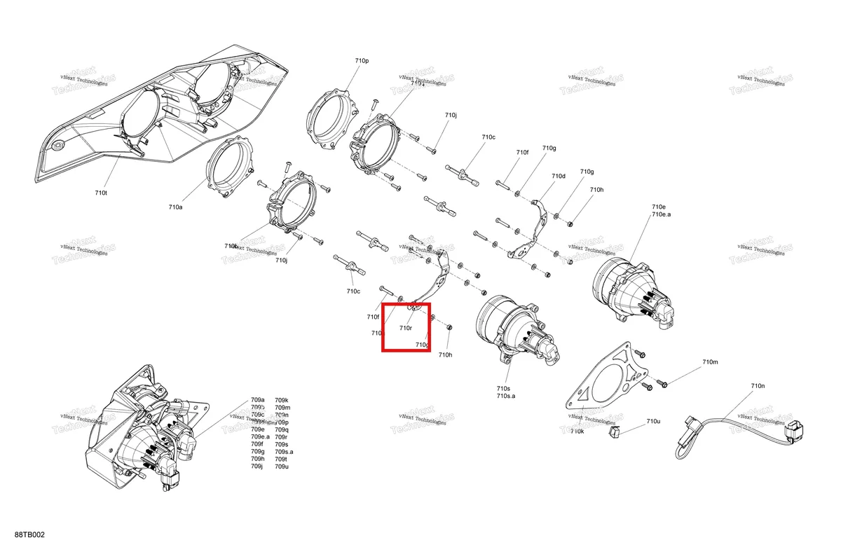 Деталь 710005856 на схеме узла 2022 Can-Am Renegade 1000R EFI - XXC - CE Electric - Headlights