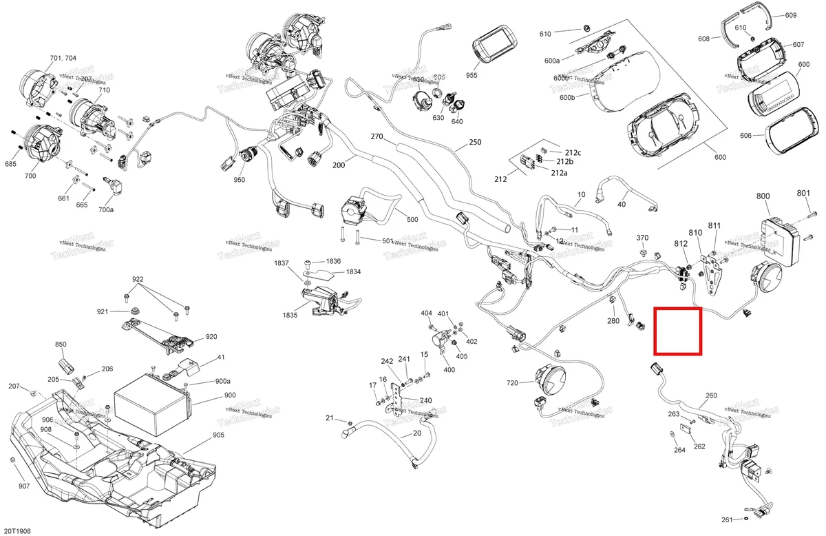 Деталь 710006013 на схеме узла 2019 Can-Am Outlander 1000R EFI Electrical - 1000R Efi - Packages Xt, Xtp, Xmr Ltd Hunting Edition - With Winch
