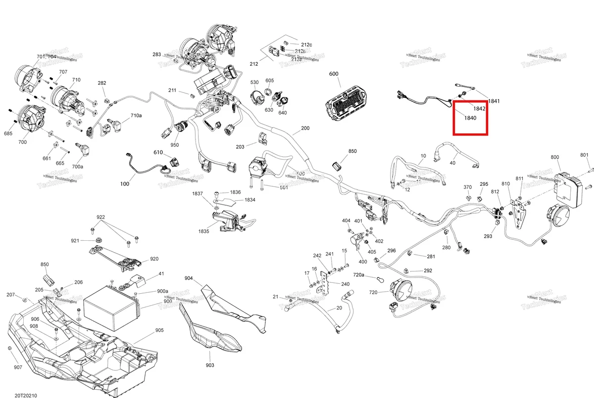 Деталь 710006105 на схеме узла 2020 Can-Am Outlander 850 EFI - STD DPS XT WINTER XTP Electrical System