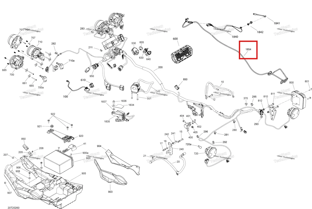 Деталь 710006110 на схеме узла 2020 Can-Am Outlander MAX 850 EFI Electrical System