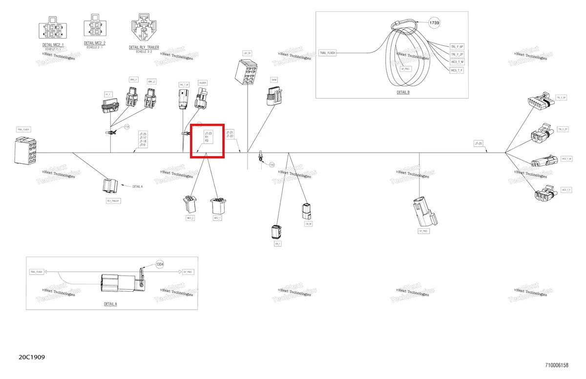 Деталь 710006155 на схеме узла 2019 Can-Am TRAXTER HD5 - T1B SERIES Electrical - Harness - 710006158