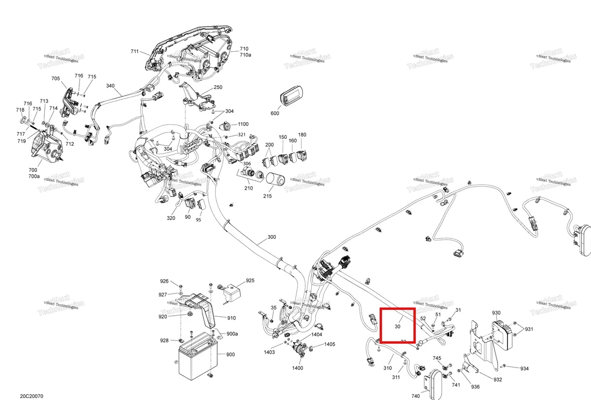 Деталь 710006244 на схеме узла 2020 Can-Am Maverick Sport 1000R - DPS Electrical System