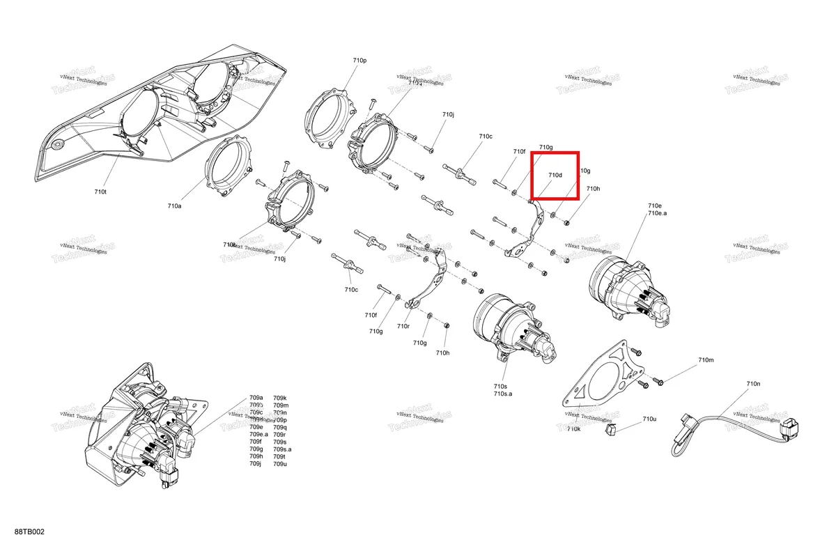 Деталь 710006354 на схеме узла 2022 Can-Am Renegade 1000R EFI - XXC - CE Electric - Headlights