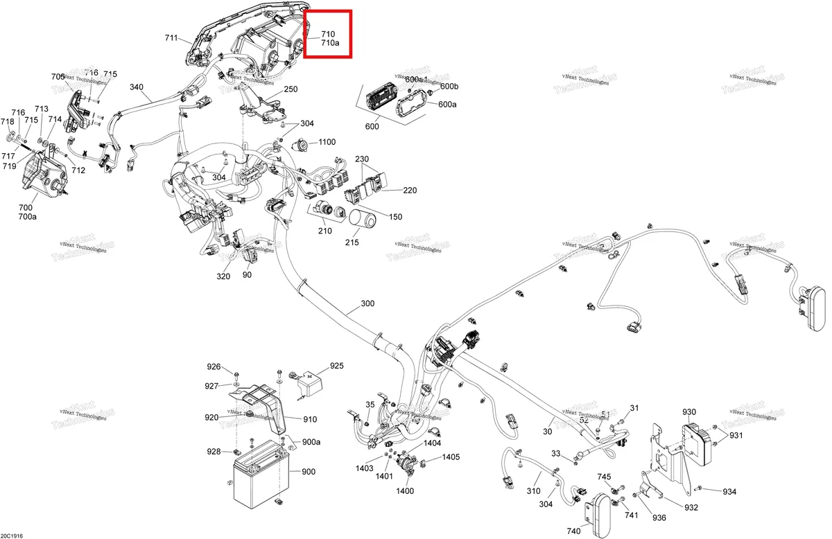Деталь 710006423 на схеме узла 2019 Can-Am Maverick Sport 1000 - BASE DPS Electrical