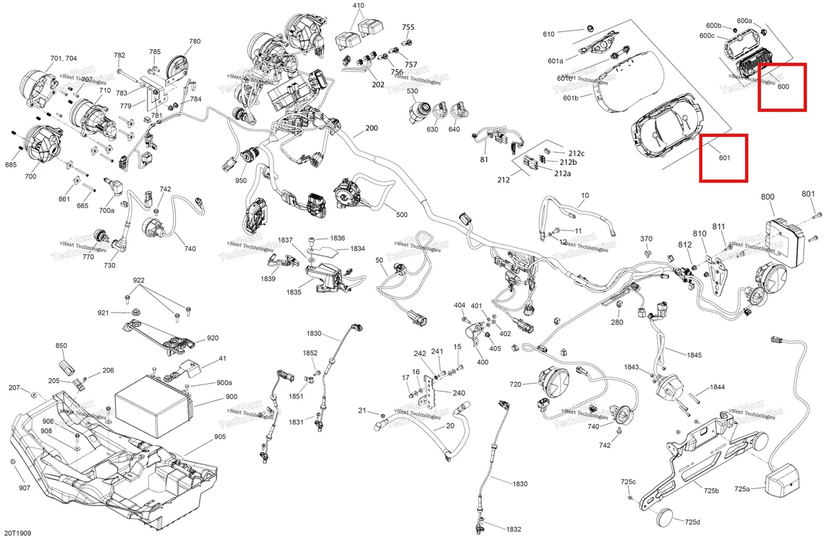 Деталь 710006489 на схеме узла 2019 Can-Am OUTLANDER MAX 650 EFI - T3 Electrical - 570 Efi & 650 Efi - Packages Xt, Xtp & Pro Nordic